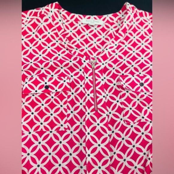 STUDIO WORKS Woman 2X Blouse Pink Front ZIP & 2 Pocket - Picture 9 of 15